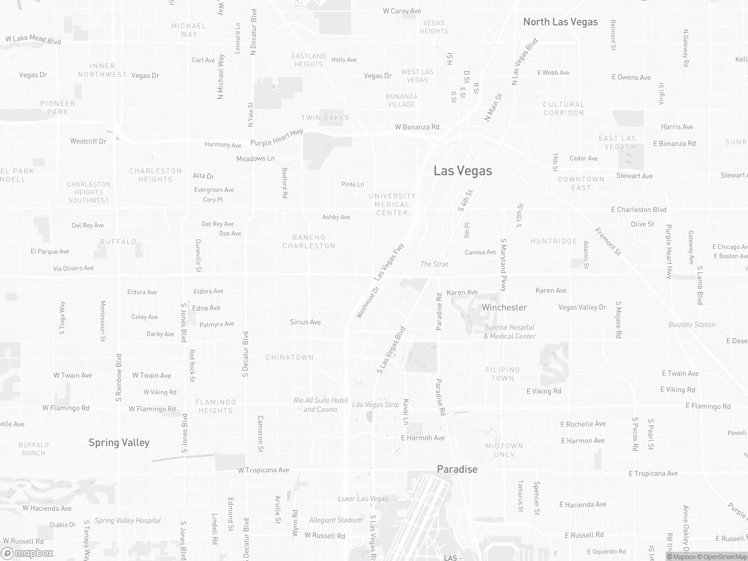 Map of Downtown Las Vegas with NV Broker headquarters marked